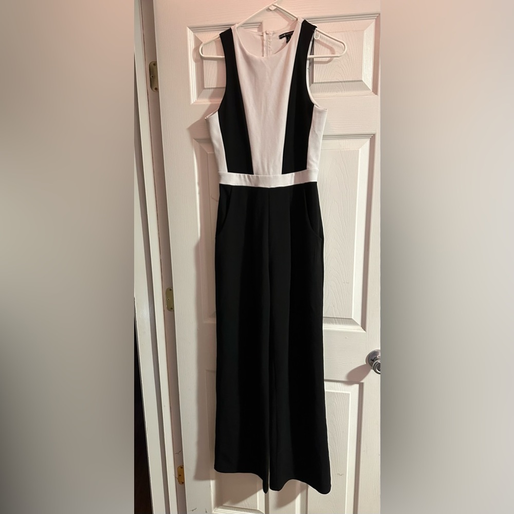 black and white formal jumpsuit